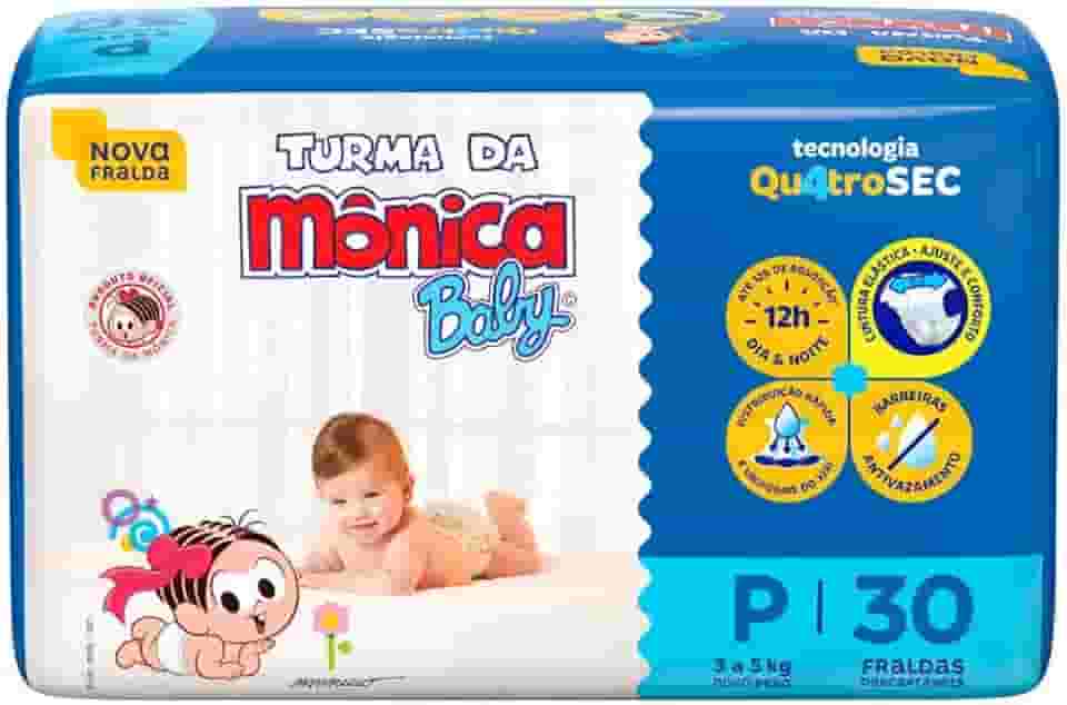 Fralda Turma da Mônica Baby Jumbo P 30 Unidades