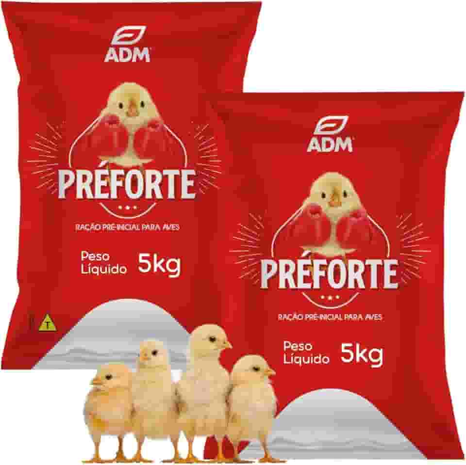 Kit 2 un 5kg PREFORTE Ração Pré Inicial Para Aves