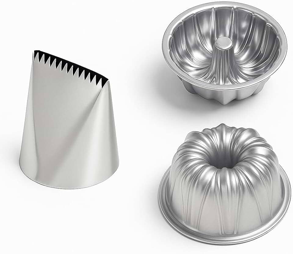 Kit Forma Suiça Decorada 3 (P) + Bico Para Confeitar Em Inox 789