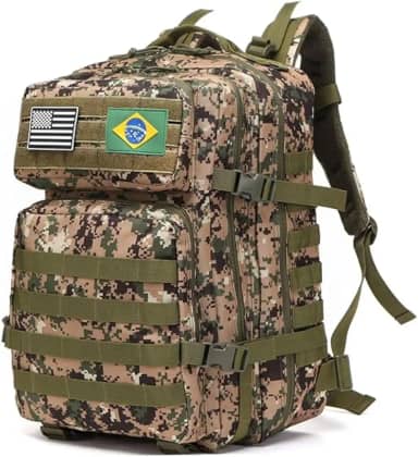 Mochila Tática Militar 50 Litros Impermeável – Grande, Resistente, Para Camping, Trilha e Viagem
