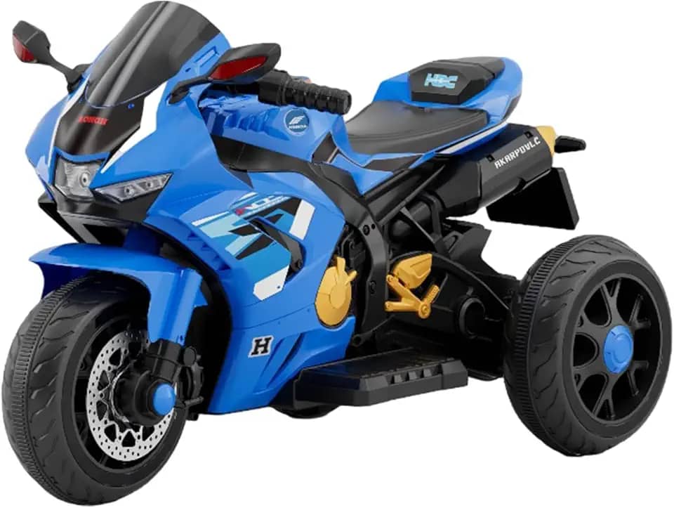 Bang Toys - Moto Elétrica Infantil Edge Titan 12V - com Luzes de LED, Sons, Entrada USB/MP3, Bluetooth e Acelerador no Pedal - Suporta até 25kg - Cor Azul