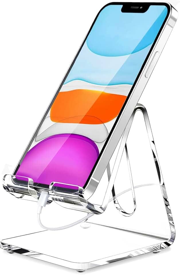 Suporte de celular de acrílico, suporte de telefone portátil, suporte de telefone transparente para mesa, compatível com telefone 12 Pro Max Mini 11 Xr 8 Plus SE, Switch, smartphone