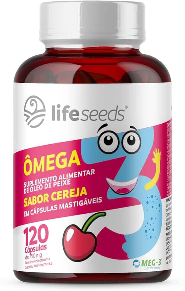 Ômega 3 Mastigável Sabor Cereja Epa Dha - Certificação Internacional MEG-3 – 120 Cápsulas