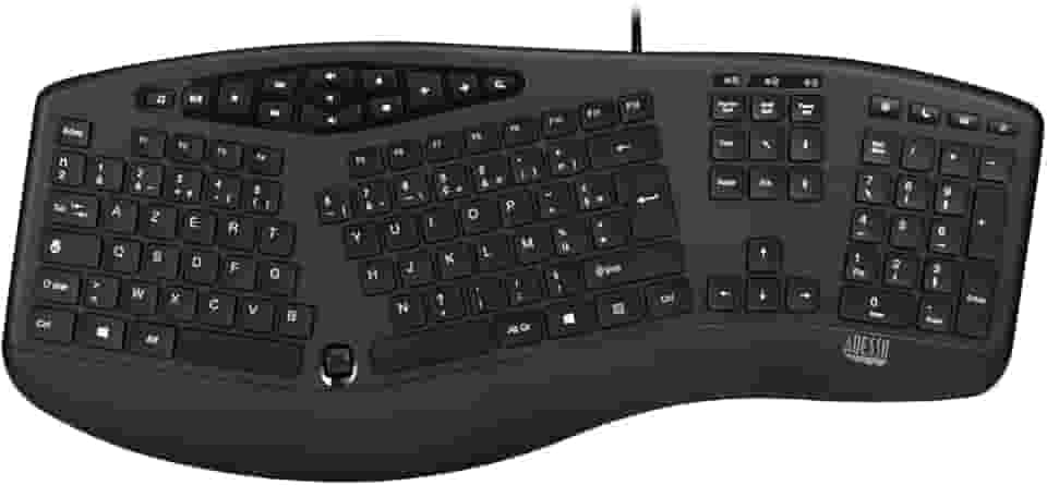 Teclado de mesa ergonômico Adesso Akb-160UB Truform Media 160, preto