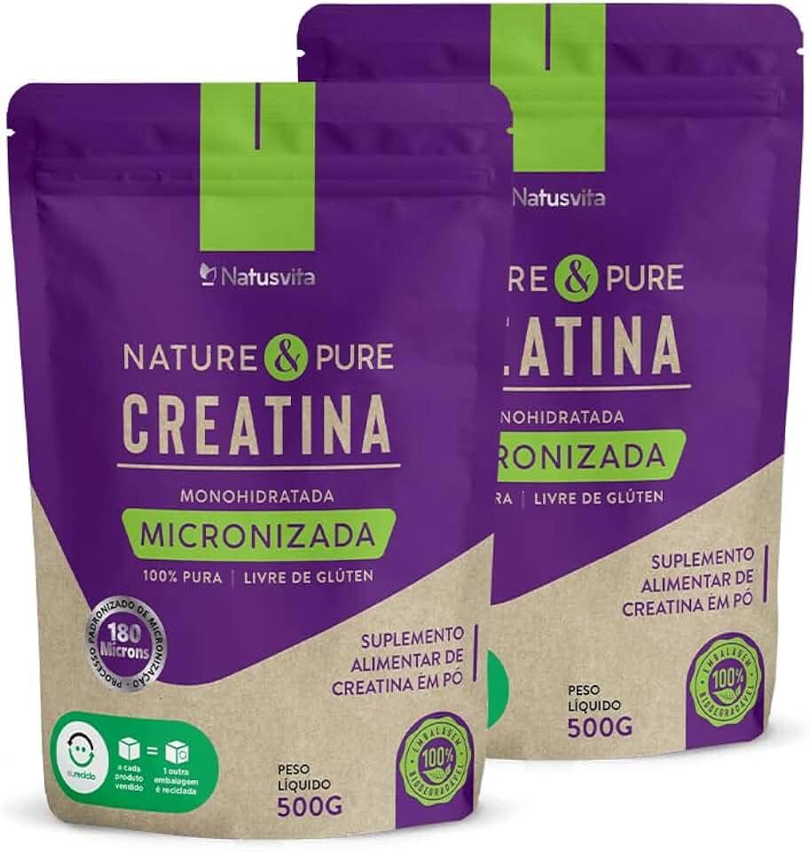 Creatina Pura 1kg Monohidratada Micronizada à 180 mícrons. 101% de Pureza em Laudo. Livre de Metais Pesados