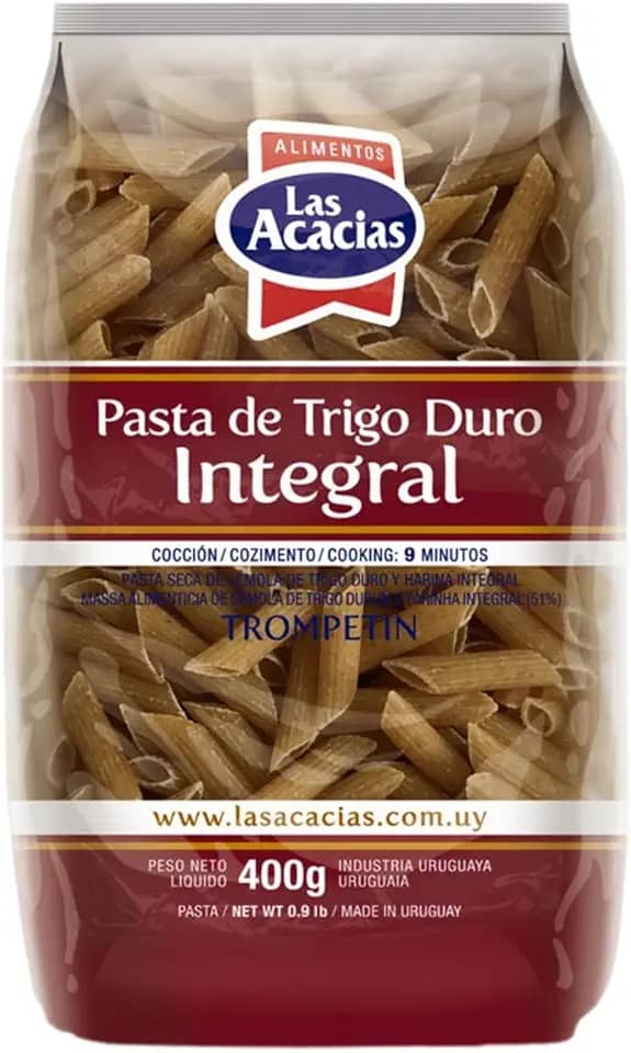 Macarrão de Sêmola de Trigo Durum Integral Penne Las Acacias 400g