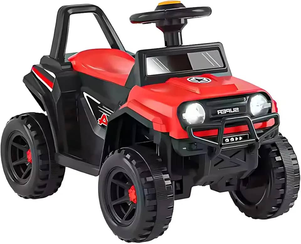 Jipe Elétrico Infantil 6V Kidino Carro Elétrico Infantil Off-Road Menino e Menina 1 à 4 anos, Seguro e Potente