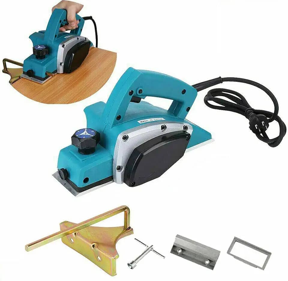 Knakasaki Plaina Eletrica 750W Lamina Dupla (127volts) Azul Moderno Alumnio