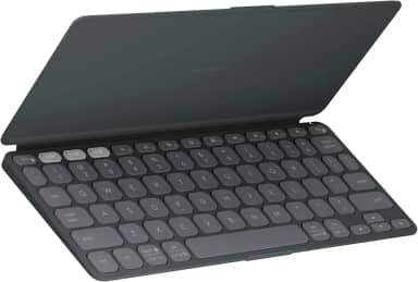 Teclado Sem Fio Portátil Logitech Keys-To-Go 2 para Tablets, iPad, iPhone, macOs e Windows, com Capa Integrada, Conexão Bluetooth e Easy-Switch para até 3 Dispositivos - Grafite