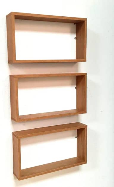 Kit 3 Nichos MDF de Parede Decorativos Retangular Freijo 50 cm