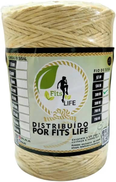 Barbante Sisal 3mm Rolo 300 Metros Artesanato Decoração Amarração Tapete
