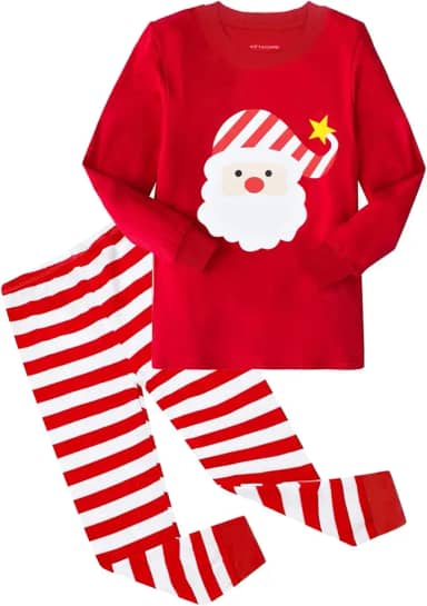 Pijamas de Natal para crianças, meninas, férias, manga comprida, Papai Noel, conjuntos de pijamas de algodão para meninos de 2 a 12 anos