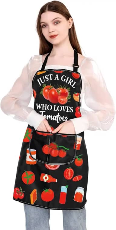 BDPWSS Avental temático de tomate, presente para amantes de tomates, presente frutariano, avental de cozinha de tomate, presente de fazendeiro, presente de jardineiro