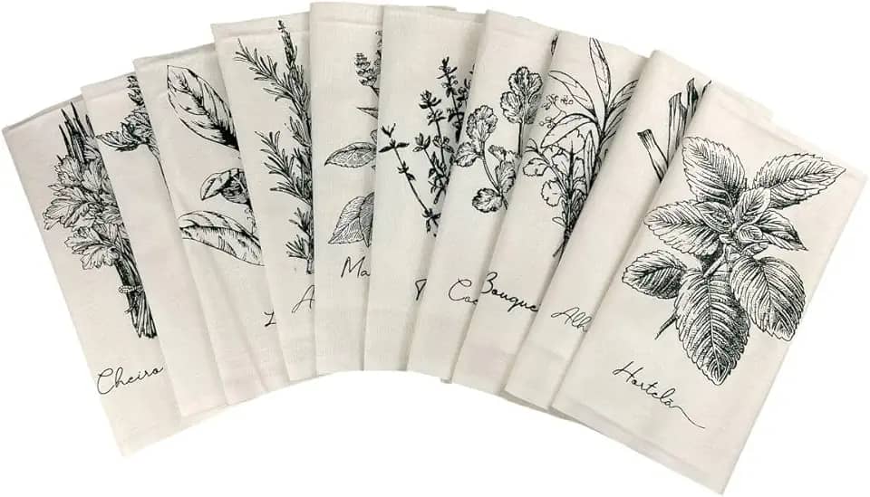 Kit 5 Panos De Prato Crú Extra Rústico Coleção Temperos