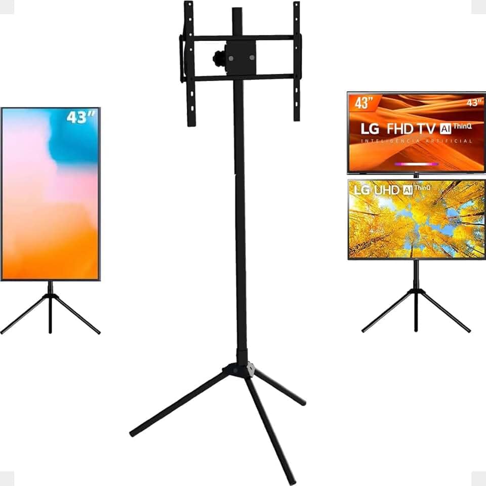 Pedestal Suporte Para Tv Tripe Sem Bandeja Apoio De 22 a 55 Polegadas Tv Vertical