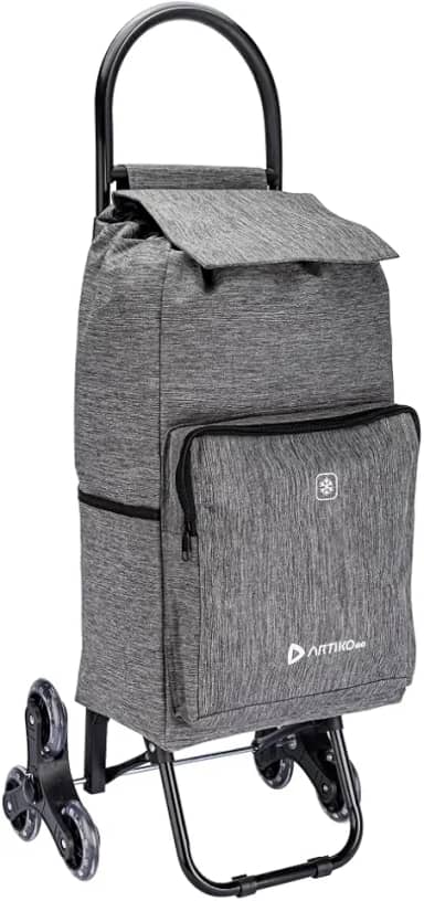 Carrinho de Compras Feira Multiuso Artiko Go Sobe Escada Até 40kg (Cinza)