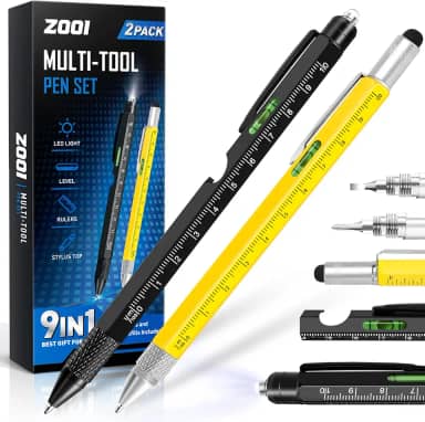 ZOOI Presentes de dia dos namorados para homens, caneta multiferramenta 9 em 1, presentes de dia dos namorados para ele, ferramentas gadgets legais para homens, para homens