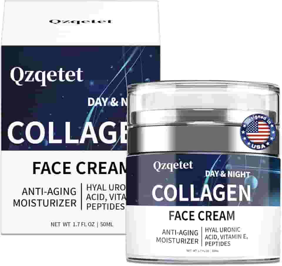 QZQETET Creme De Colágeno Para O Rosto, Hidratante Facial Antienvelhecimento Com Retinol E Ácido Hialurônico, Loção Diária, Pescoço Colo, Reduzir Rugas, Mulheres Homens