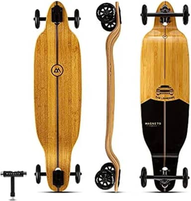 Coleção Glider | Skate Longboard | Rodas grandes de 100 mm | Bambu com núcleo de bordo rígido