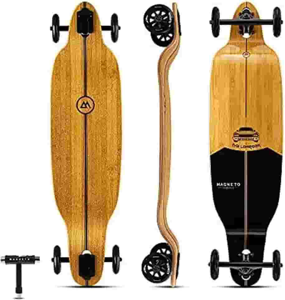 Coleção Glider | Skate Longboard | Rodas grandes de 100 mm | Bambu com núcleo de bordo rígido