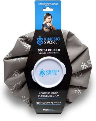 KinesioSport Bolsa De Gelo Flexível Impermeável ® Cinza 23Cm