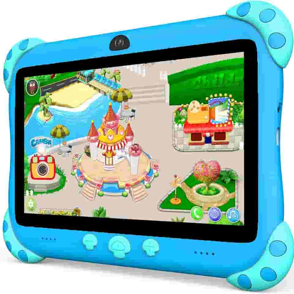 YINOCHE Tablet infantil de 7 polegadas com capa, WiFi, tablet infantil Android, armazenamento de 32 GB, câmera dupla, capa à prova de choque, tablets de controle parental compatíveis com Netflix