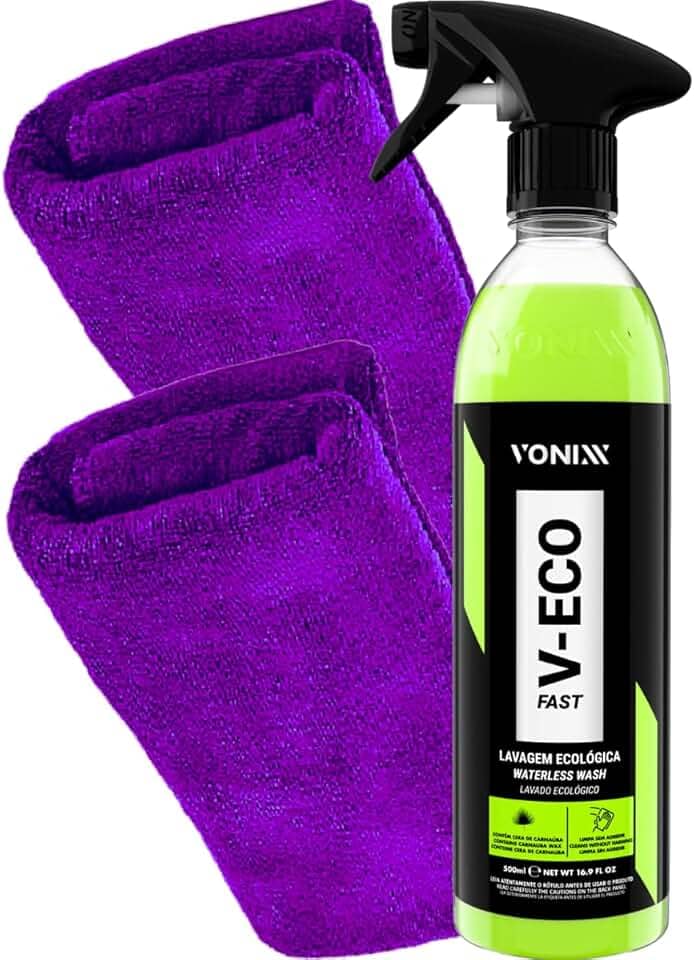 Produto Shampoo Para Lavar o Carro A Seco Não Precisa de Agua V-Eco Fast + 2 Pano Microfibra Js