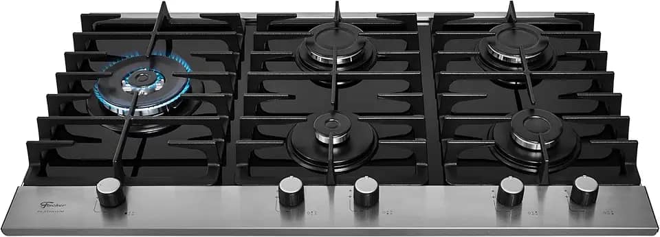 FISCHER COOKTOP À GÁS 5 BOCAS PLATINIUM MESA VIDRO PRETO 33810-92122