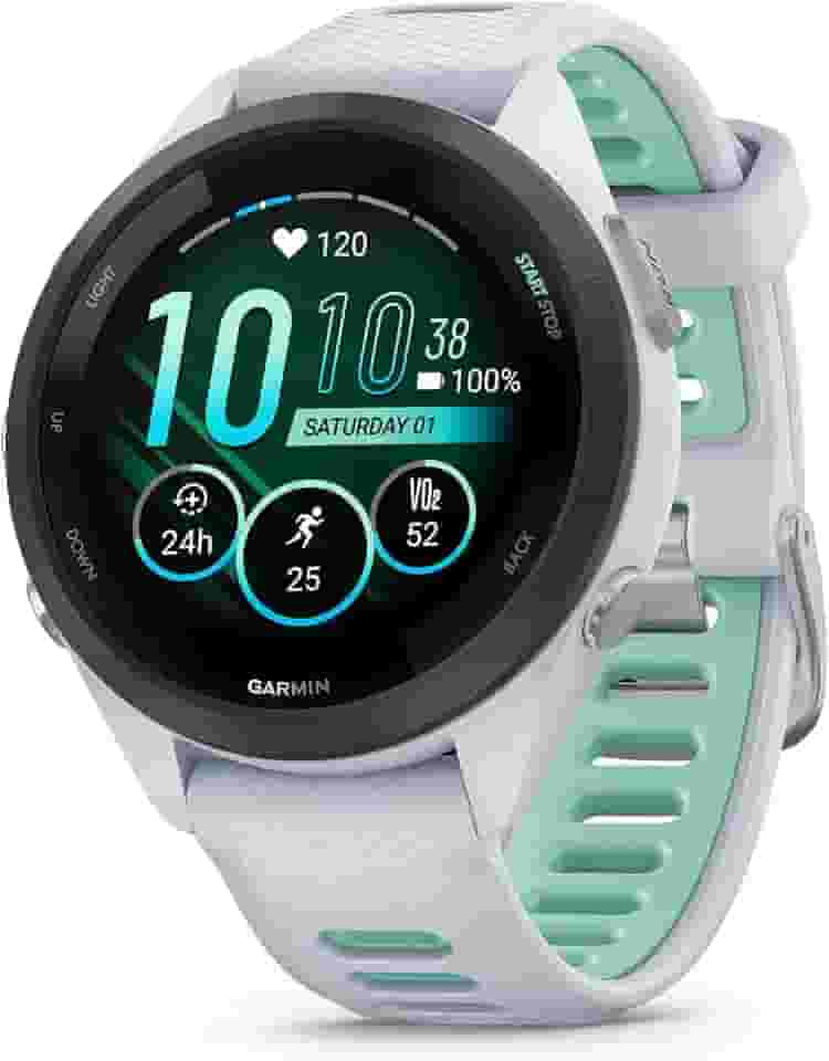 Garmin Relógio Forerunner 265s Music Branco 42mm com Monitor Cardíaco de Pulso e GPS
