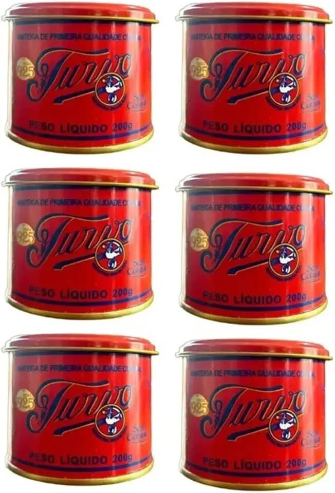 Manteiga Mineira Turvo, Kit com 6 Latas, 200 Gramas cada, Sem Corantes e Sem Conservantes