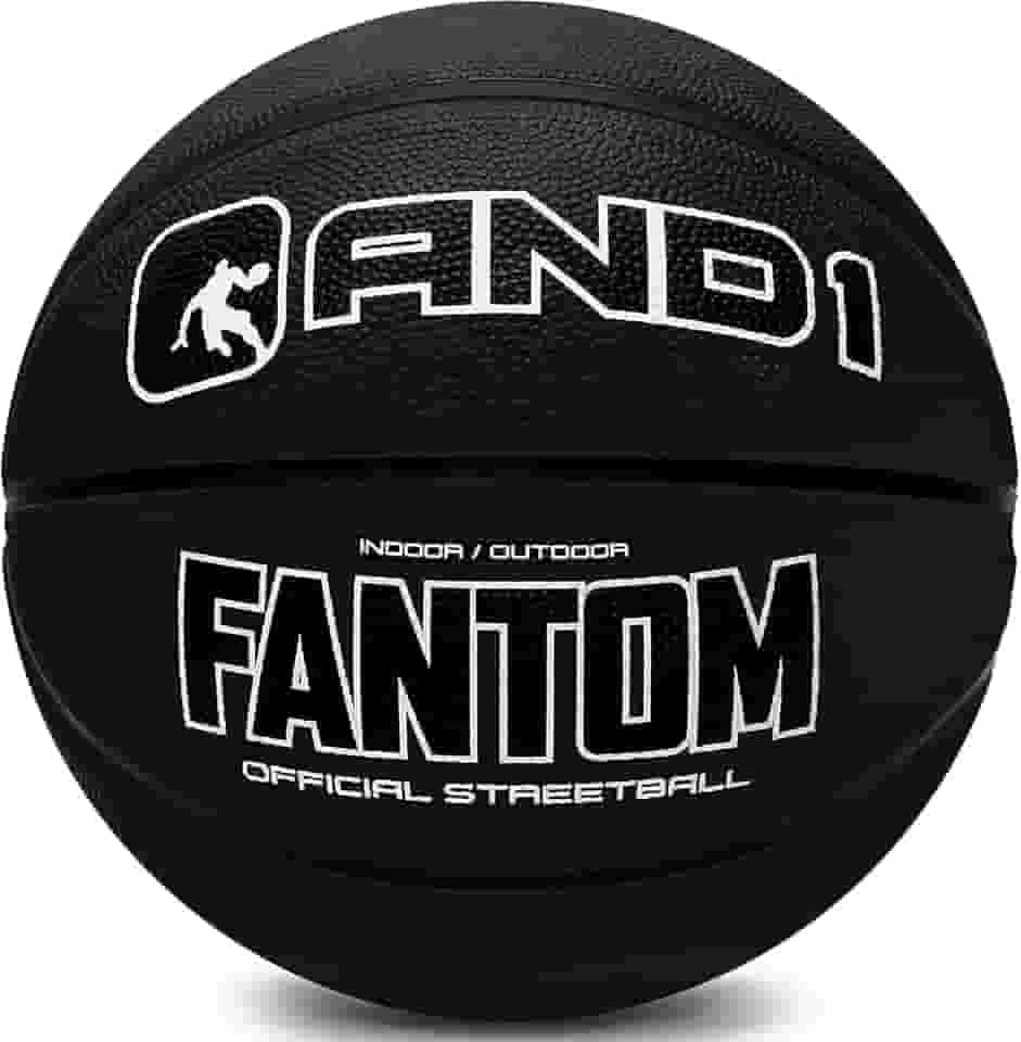 AND1 Fantom Rubber Basketball: Regulamento oficial tamanho 7 (75 cm) Basquete de borracha - Construção de canal profundo, feito para jogos de basquete internos e externos