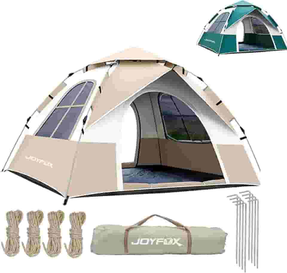 Barraca Camping Autoamatica Impermeavel 3-4 Pessoas 210 * 200 * 130cm, Praia Acampamento Duas Portas E Duas Janelas, Ventilação De Quatro Lados