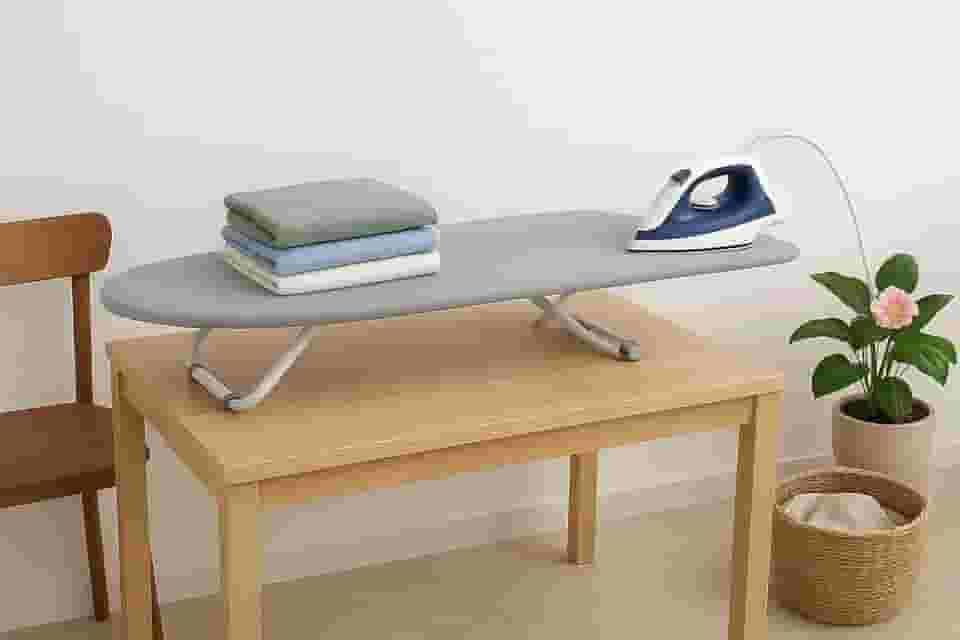 Tábua De Passar Roupa Portátil Dobrável Mesa + Porta Ferro Retrátil - Kazza Shop