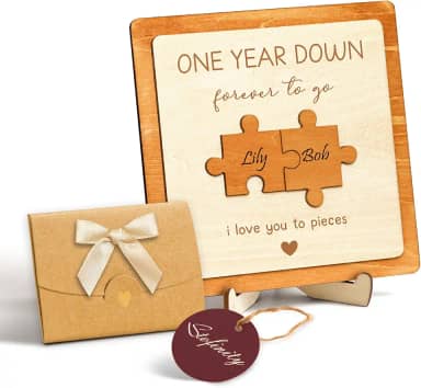 Presentes de madeira de aniversário de 1 ano para ele namorado - Presentes de madeira de 1º aniversário para ele, presentes exclusivos de aniversário de um ano para homens, presente de