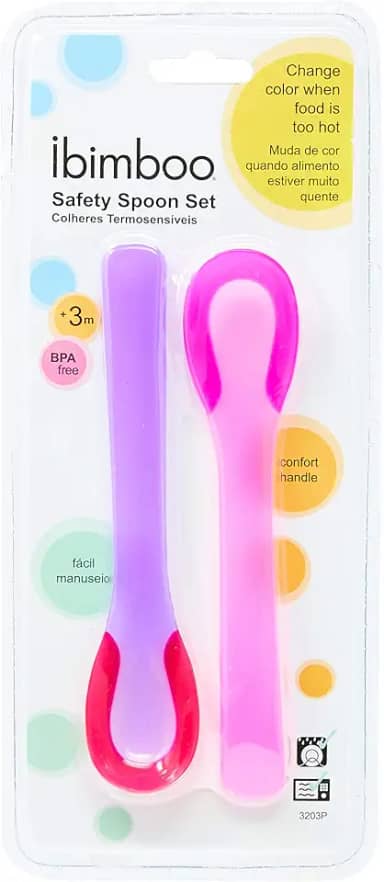 Ibimboo Colher Termica Com 2 Unid Pink Rosa E Roxo