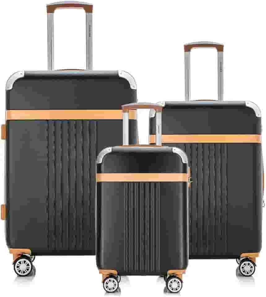 Kit Conjunto Mala Viagem Santino B182 Expansor 360 Tsa G M P Cor:Preto