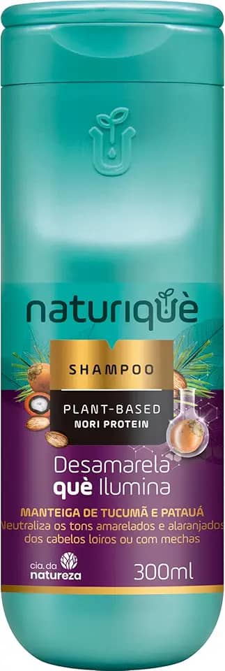 Shampoo, Para todos os tipos de cabelos, Desamarela què ilumina, Neutraliza os tons amarelados e alaranjados dos cabelos loiros ou com mechas, 300ml