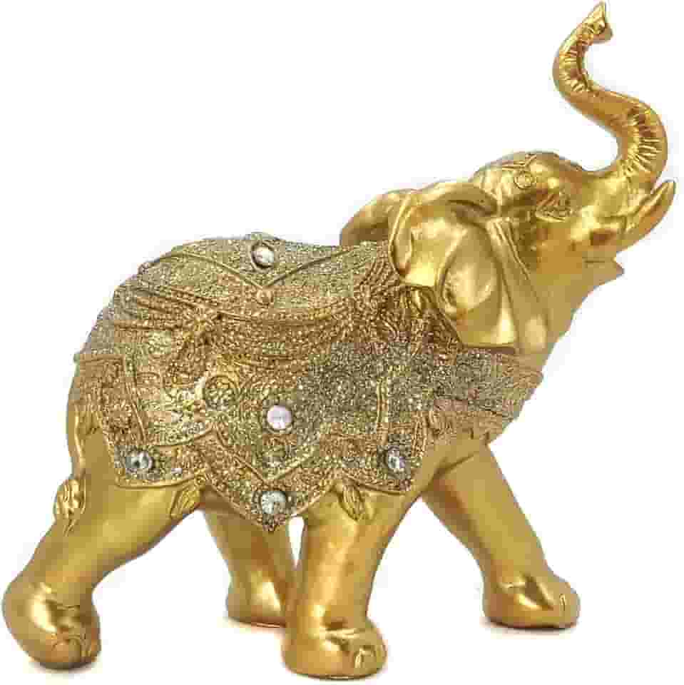 Elefante Decorativo Em Resina Indiano Sabedoria Sorte 300 (K300)