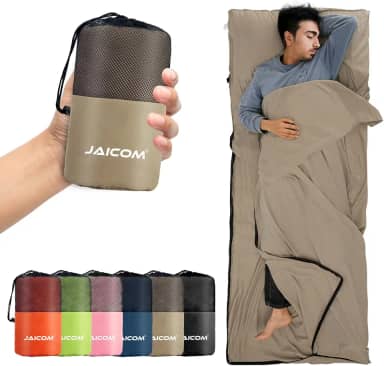 Forro de saco de dormir, lençóis de viagem e saco de dormir para adultos, saco de dormir de verão ultraleve e portátil - ideal para mochilão, hotéis e pousadas, viagens de negócios, acampamento