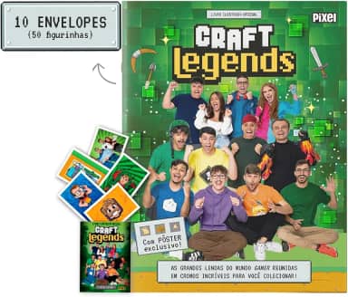 Álbum Oficial Craft Legends + 10 envelopes de figurinhas