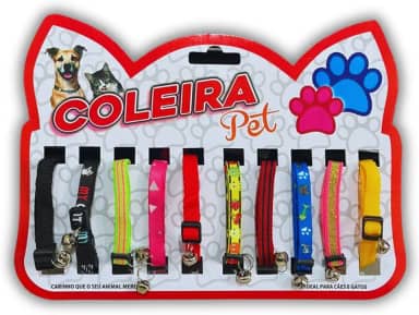 Kit 10 Coleira Para Gato Pet Com Guizo Sininho Anti Enforcamento Ajustavel