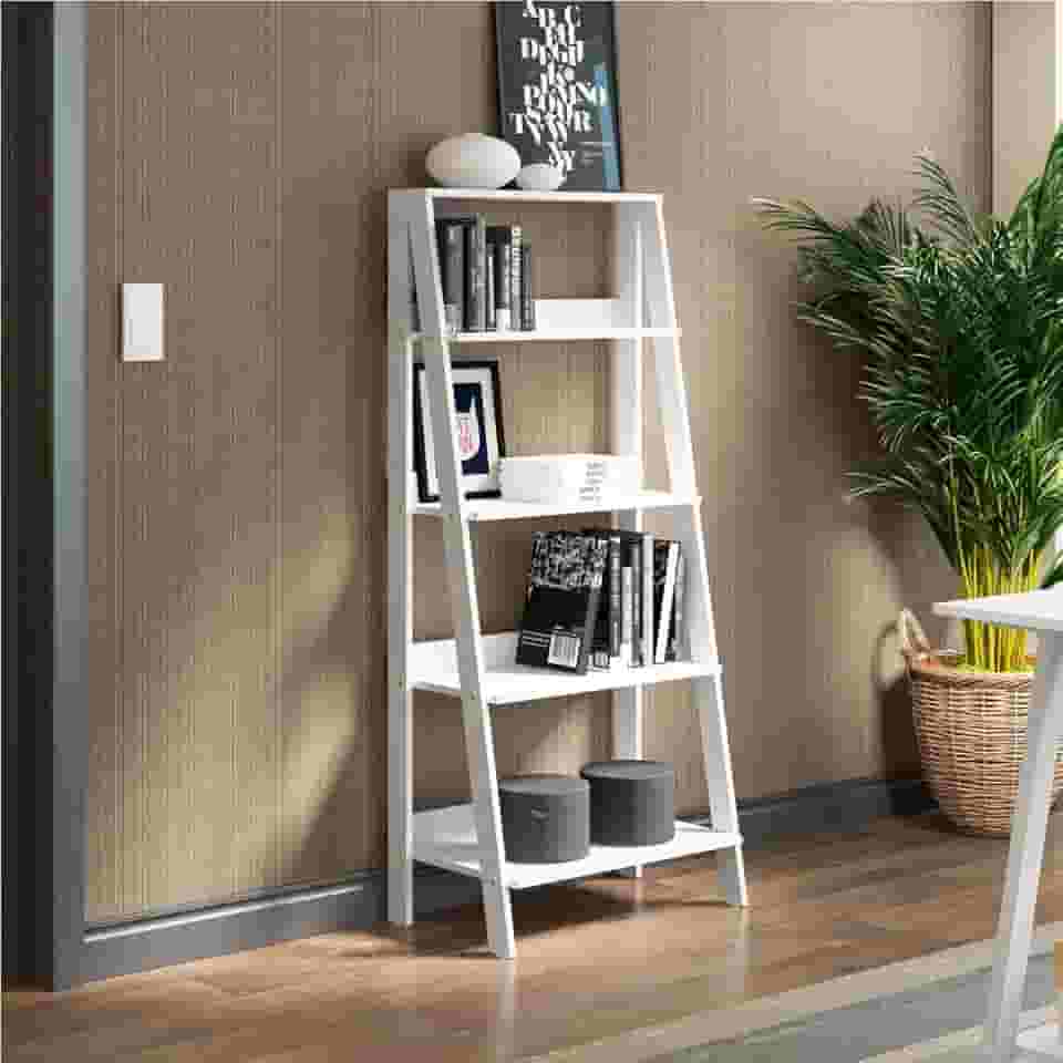 Estante Escada para Livros com 4 Prateleiras Madesa - Branco