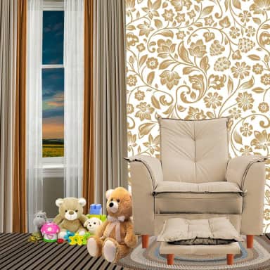 Poltrona De Amamentação Nicole Com Puff Suede Capuccino