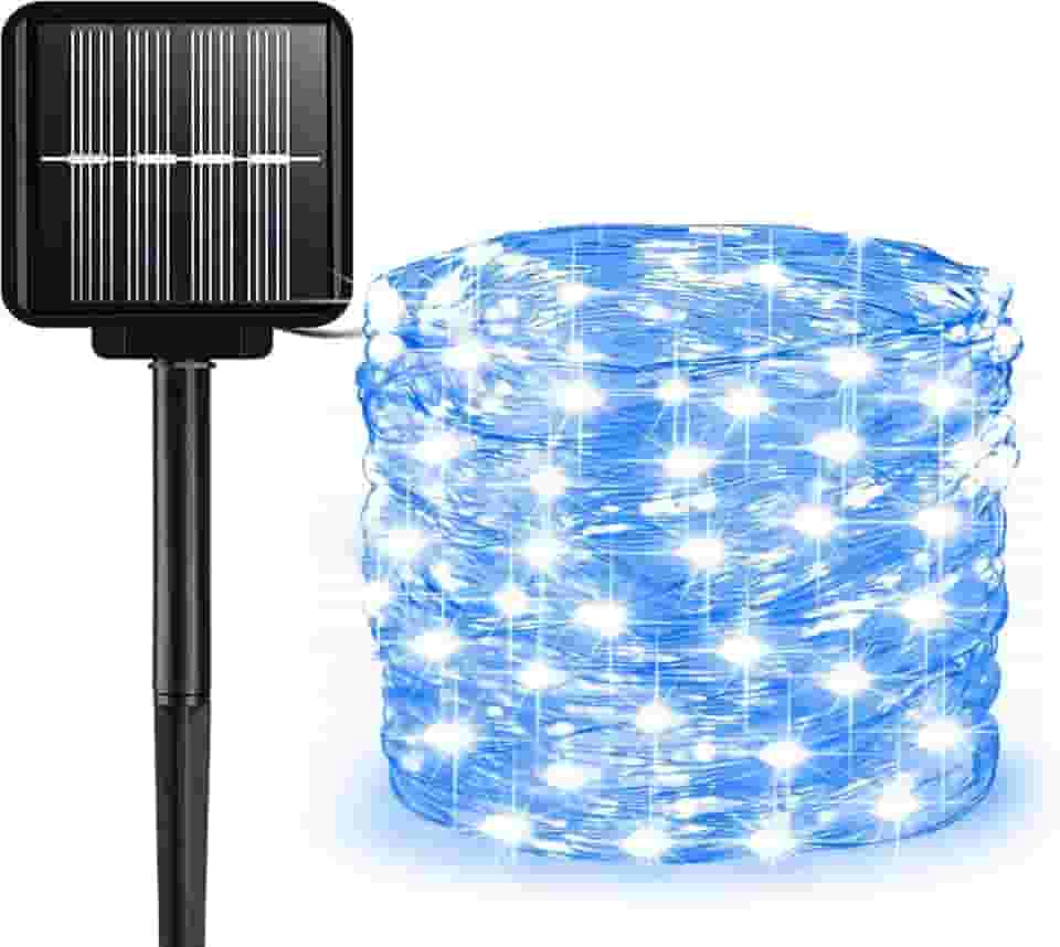 Fita LED 22m, Luzes de Natal Solares, 200 Unidades, LED Azul, Área Externa, À Prova D'água, Decoração Natal 2025, Decoração Arvore de Natal, Festivo