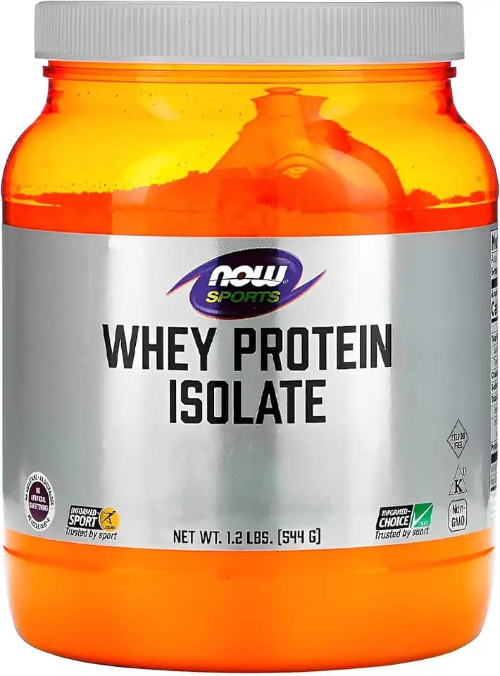 NOW Foods Whey Protein Isolado 544g Sem Sabor Importado