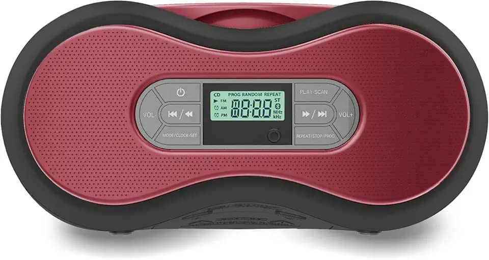 Core Innovations Boombox de CD Bluetooth portátil com rádio FM digital