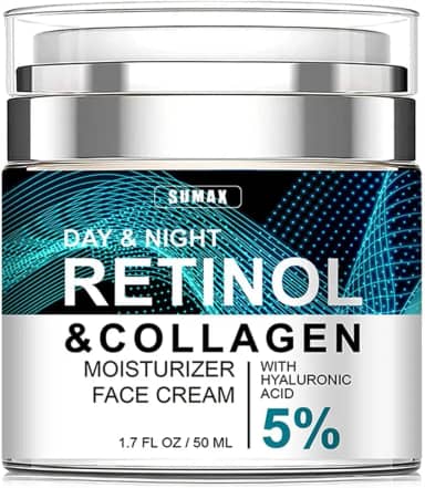 Creme avançado de retinol colágeno para rosto com 5% de ácido hialurônico, antienvelhecimento, antirrugas, reduz as linhas finas, levanta e firma para todos os tipos de pele 4 ml