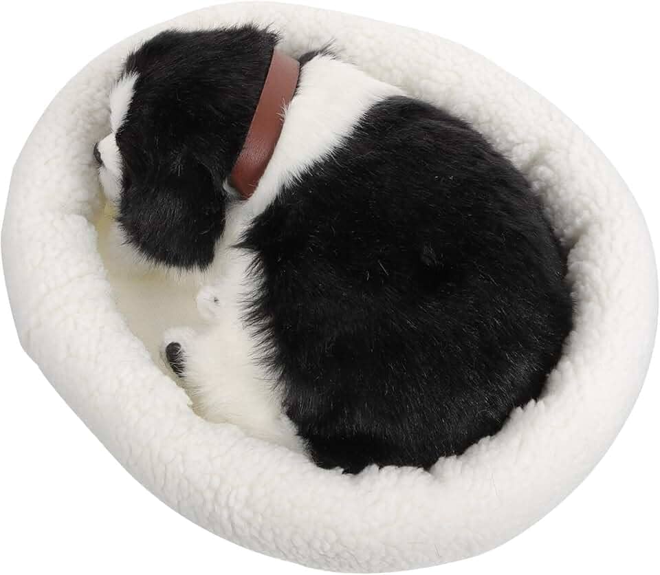 Pelúcia realista para cachorro dormindo, Border Collie, Brinquedo de pelúcia interativo, Alívio da ansiedade de filhotes