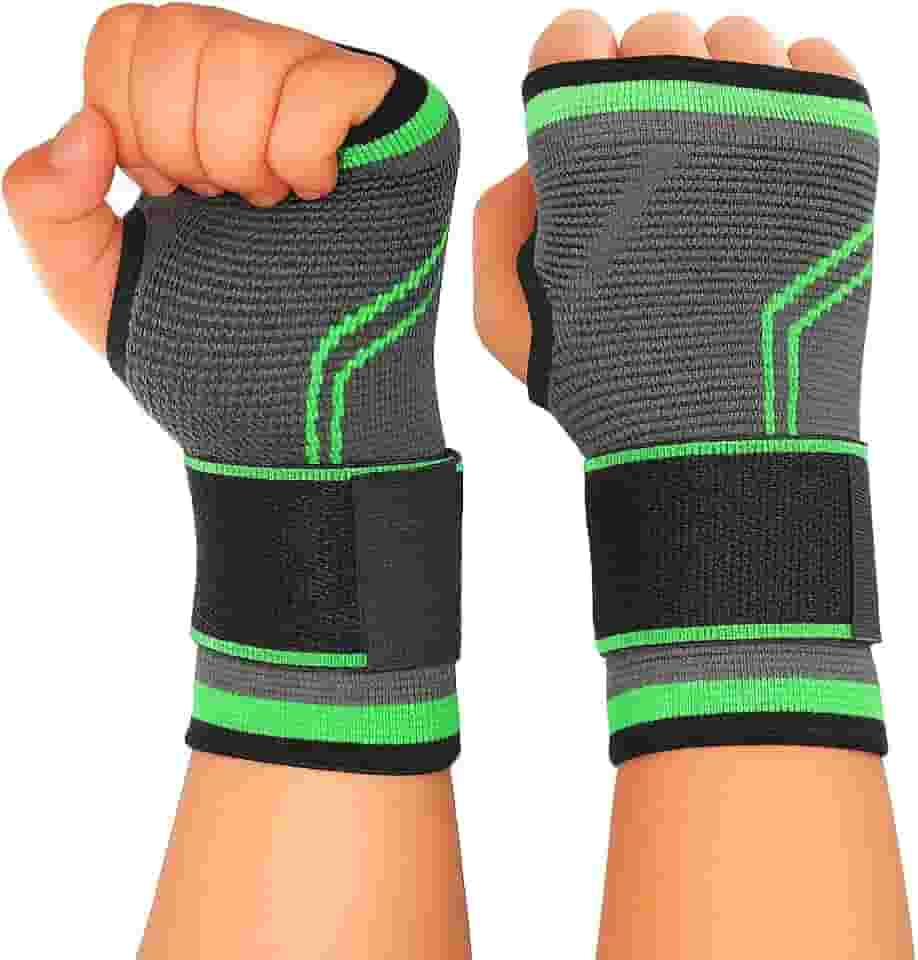 Munhequeira Esportiva com Suporte Compressão Ajustável Tendinite Lesões no Pulso munhequeira pulso Musculação Crossfit Exercício
