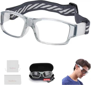 Óculos esportivos para adultos, óculos de corrida, basquete, futebol, absorção de choque, alça ajustável